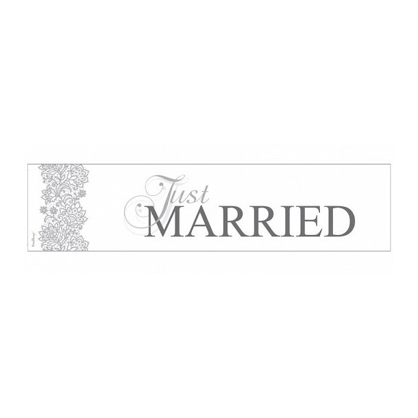 Skilt "Just Married " med slv deco