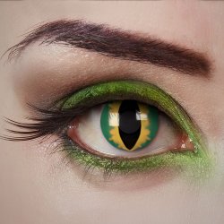 Linser i gr�n-gul reptil- 1d - Green Viper