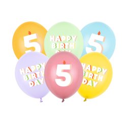 Fdelsedagsballonger i pastell - 5