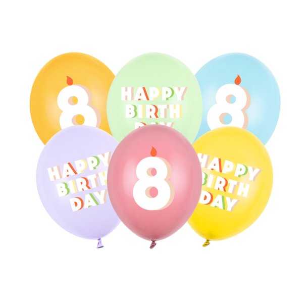 Fdselsdagsballoner i pastel - 8