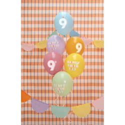 Fdelsedagsballonger i pastell - 9