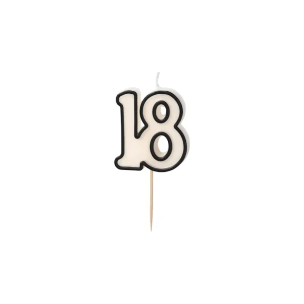 Kagelys 18 i Hvid/sort