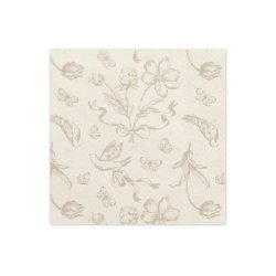 Beigefrgade servetter med blommnster