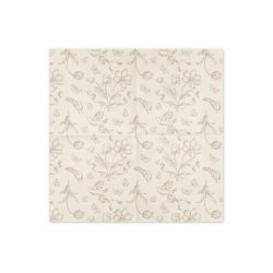 Beigefrgade servetter med blommnster