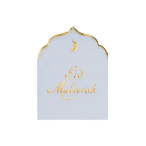 Eid Mubarak servetter ljusbl