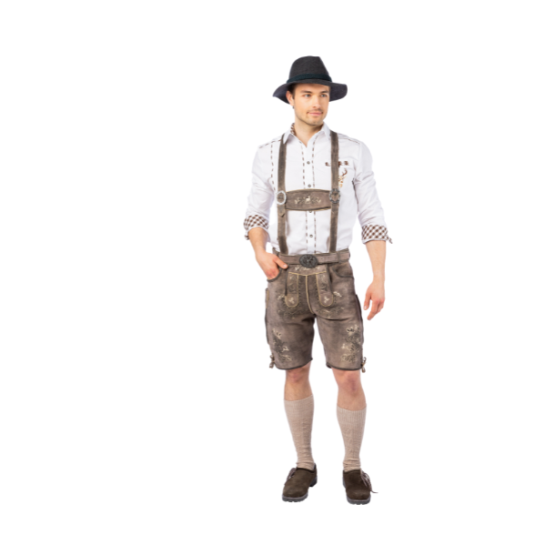 Lederhosen korte i skind - Antik-gr�