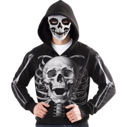 Skelet Hoodie m. maske