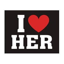 Sko stickers, "I love her"  2 stk