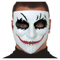 Vit mask med clownsmink