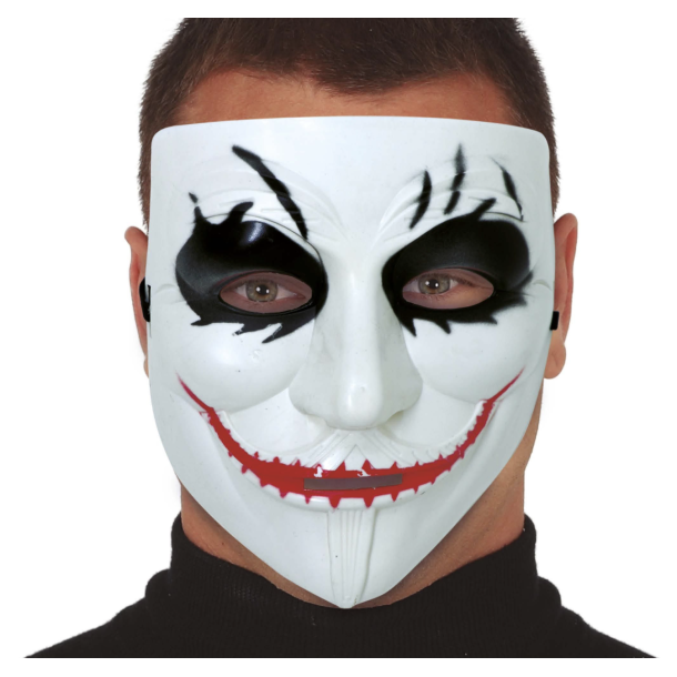 Vit mask med clownsmink