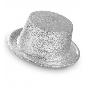 Hg hatt med slvglitter