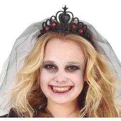 Sort Tiara i plast med sort slr