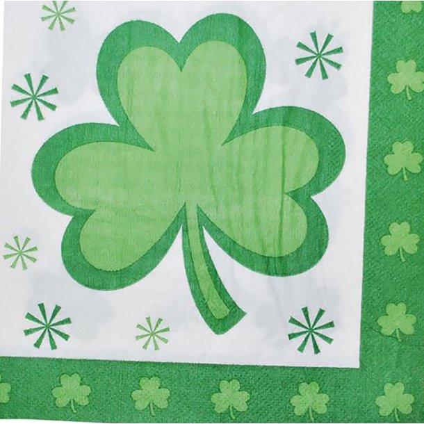 St.Patricks dag servietter med trekl�ver