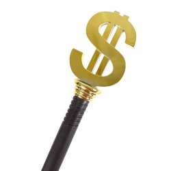 Stok med Dollartegn Knop 3delt