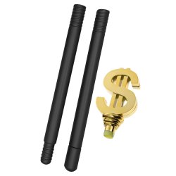 Stok med Dollartegn Knop 3delt