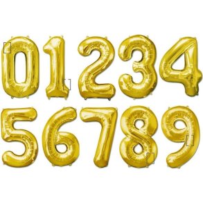 Folie ballon tal 66 cm i Guld