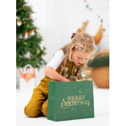 Presentpse Merry Christmas i grnt