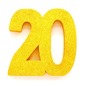 20 Tal stor figur i guld