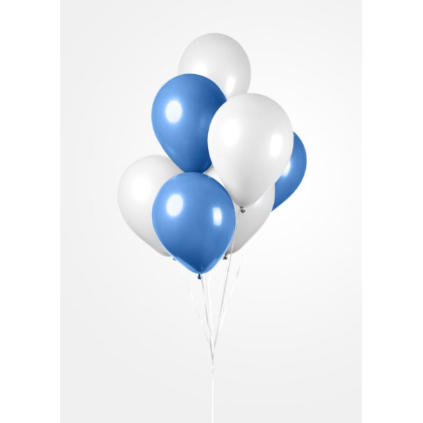 10 ballonger vita och bl