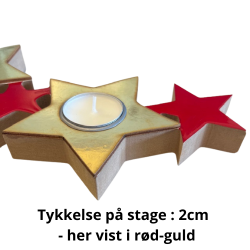 Julstake fr vrmeljus i Glitter rd-natur