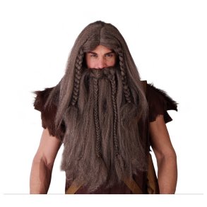 Vikingeparyk med skg og fletninger