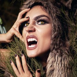 Linser i gul-sort 1d - Wolf eyes