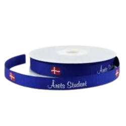 rets Student satinbnd i Marinebl-hvid