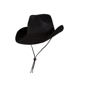 Cowboyhat i sort ruskind