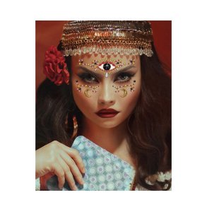 Ansigtssten med je og mner