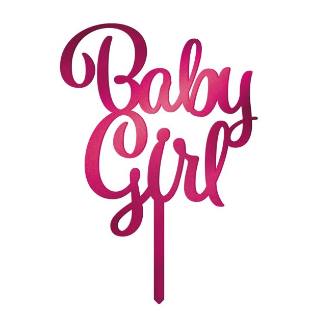 Baby Girl T�rtdekoration i rosa plast