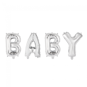 Folie ballong BABY 41 cm i silver