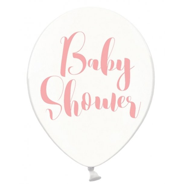 Ballong transparent baby shower rosa