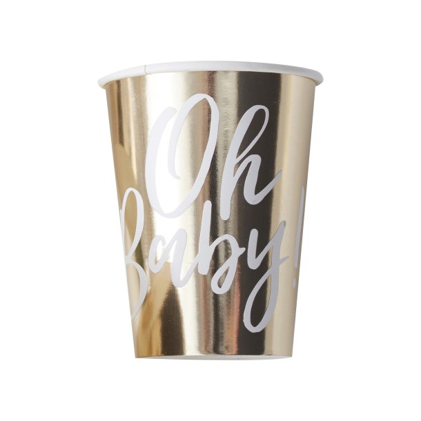 Baby shower kopper - Oh Baby i guld