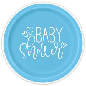 BABYshower tallerkener i lysebl
