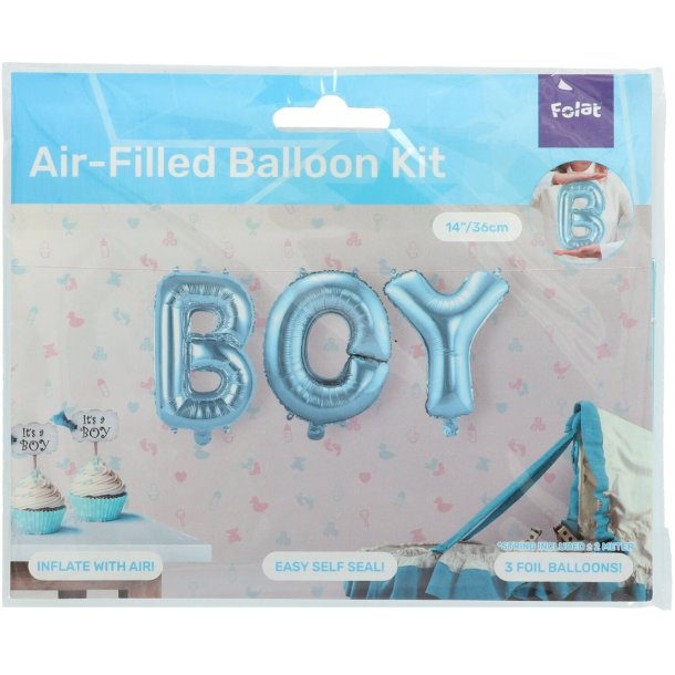 Folieballon "Boy" i lysebl