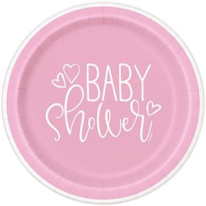 BABYshower tallrik i rosa