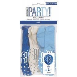 18 r balloner Bl-Hvid