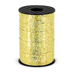 Gavebnd 225 M. Guld glitter Metallic