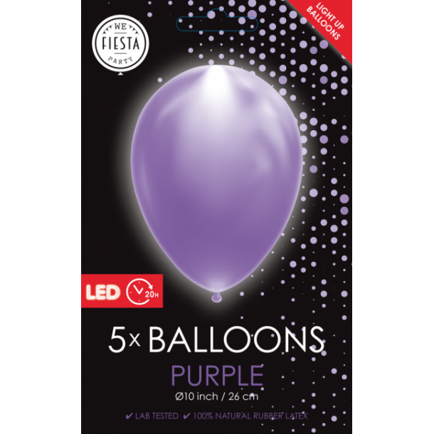 Ballon med LED lys i lilla