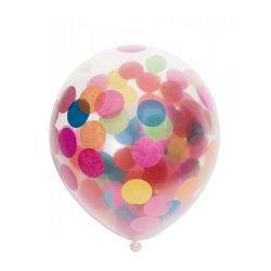Ballon transparent med stor multi konfetti 