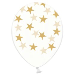 Ballon transparent med guldfarvet Stjerner