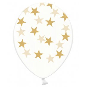 Ballong transparent med guldfrg stjrnar