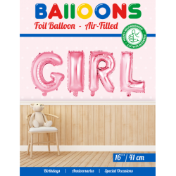 Folie ballong GIRL 41 cm