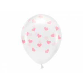 Ballong transparent med rosa hjrtar 33