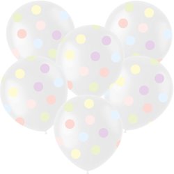 Ballonger med pastellf�rgade prickar