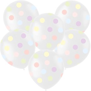 Ballonger med pastellf�rgade prickar