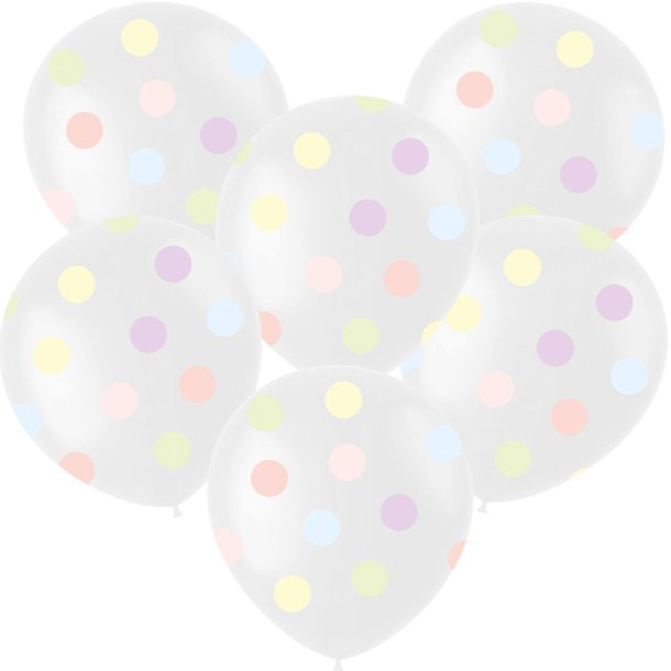Ballonger med pastellf�rgade prickar