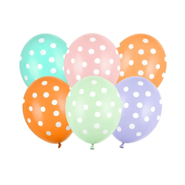 Balloner i pastelfarve med hvide prikker