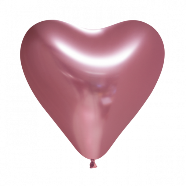Ballon Hjerte Mirror Rosa