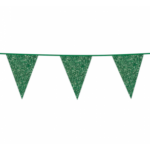 Flagbanner med Grn glitterflag